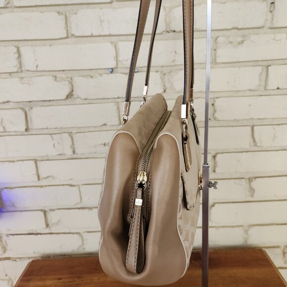 Coach Madeline East West Op Art Sateen Satchel Handbag Purse